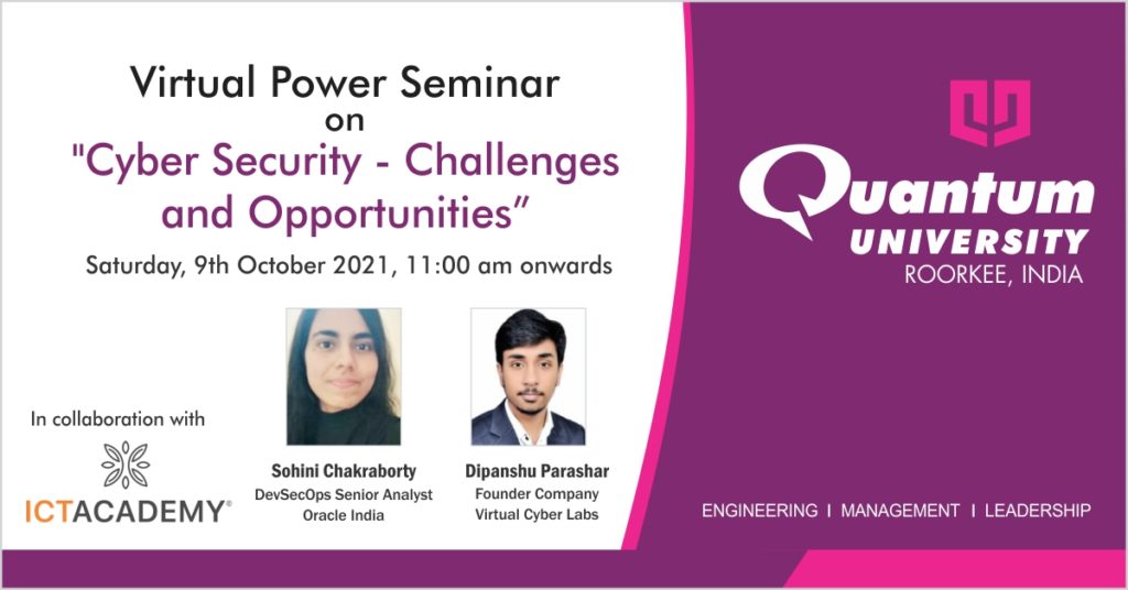 Virtual Power Seminar On – Cyber Security: Challenges And Opportunities