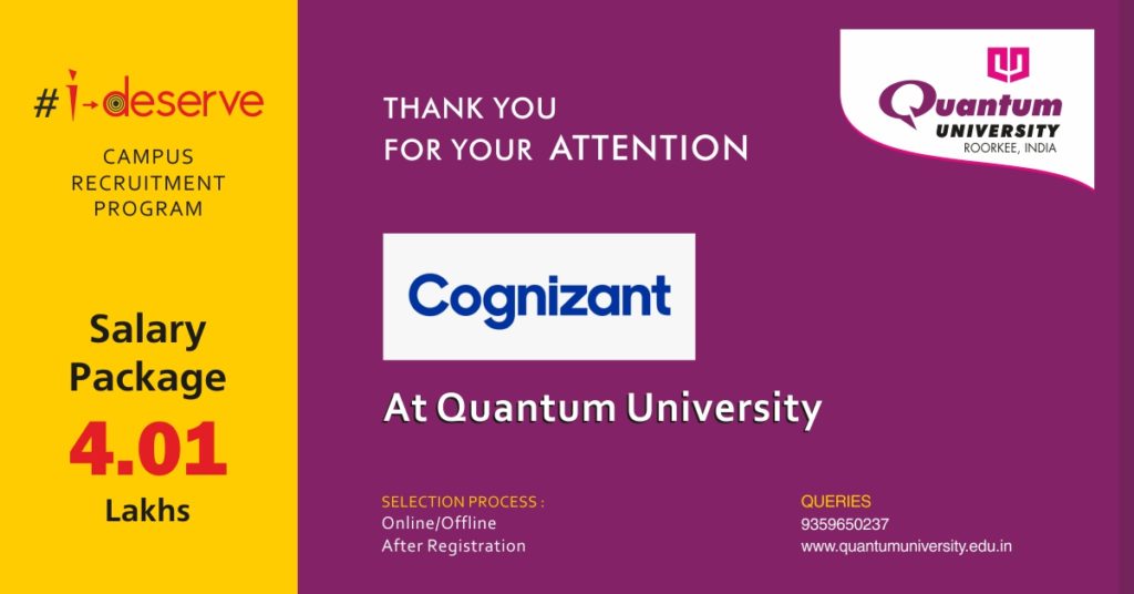 Placement Drive of Cognizant for B.TECH 20192020
