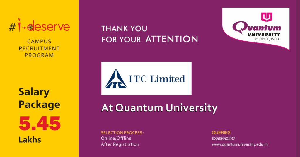 ITC Limited Placement Drive For B.A./B.Sc/ B.Com 2023 Pass-Out Students ...