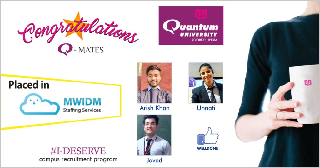 Congratulations!!! Q-Mates For Getting Placed In MWIDM