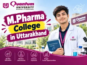 quantum university m pharma college banner