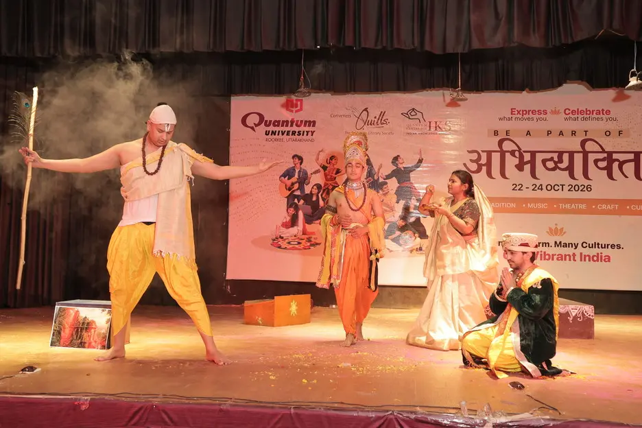 ABHIVYAKTI 2026: Theatre Competition Highlights Creative Expression, Alongside Rangoli Competition at Quantum University