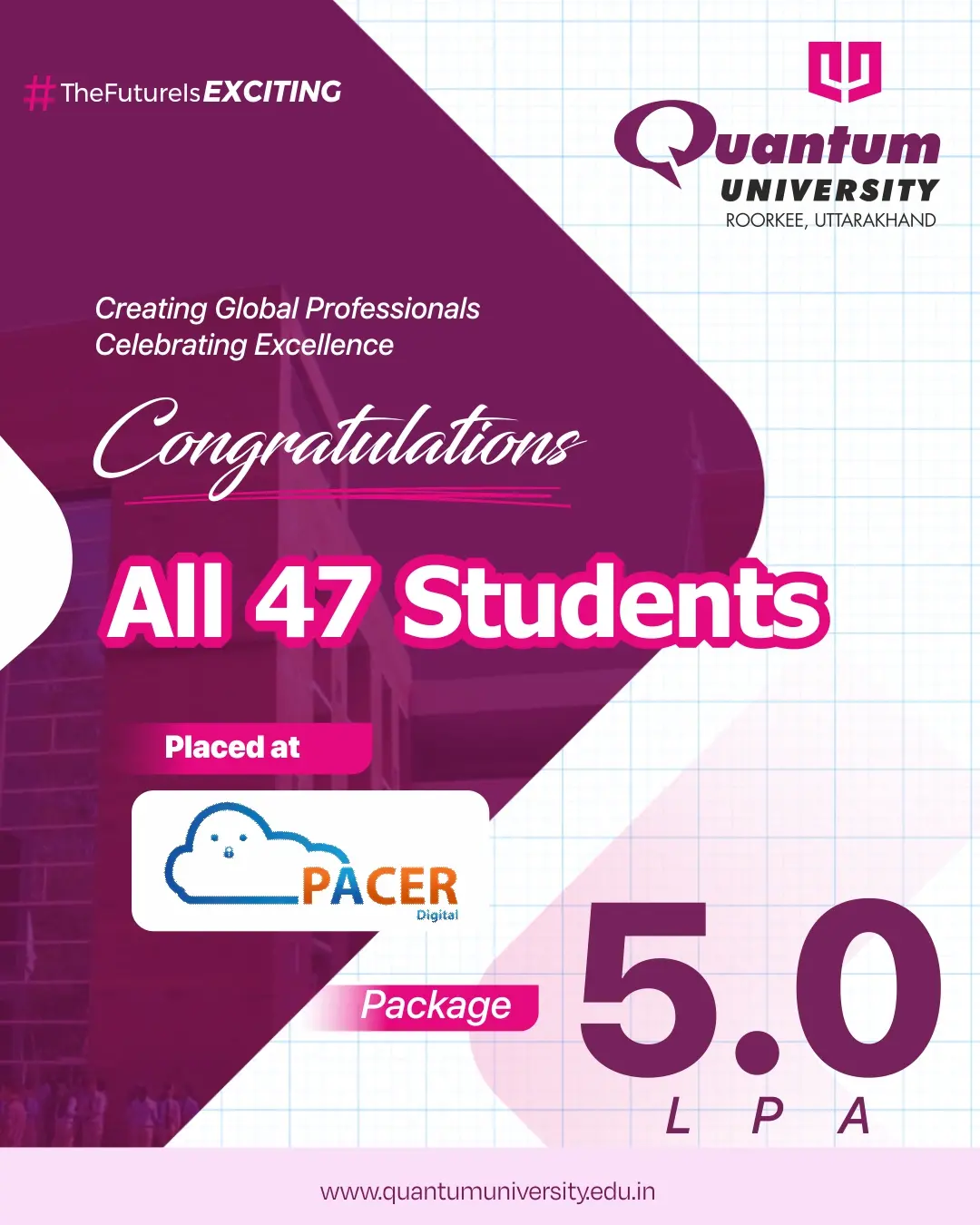 pacer digital placement 47 students
