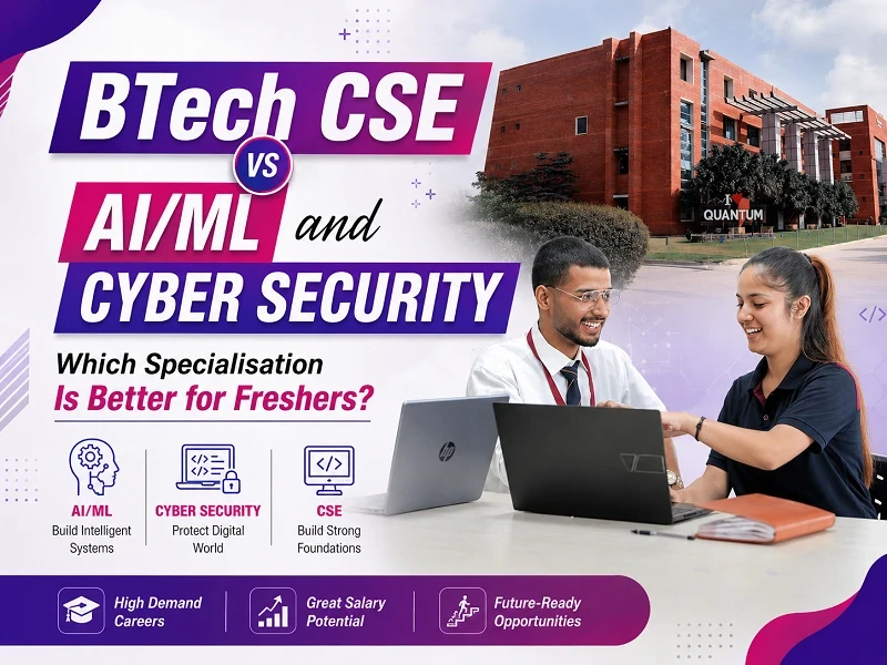 btech cse vs aiml and cyber security which specialisation is better for freshers