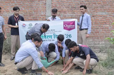 Quantum University Celebrates World Environment Day with Awareness March and Plantation Drive