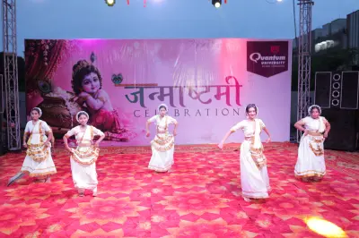 Quantum University Celebrates Janmashtami with Devotional Performances, Matki Phod and Bhajan Session