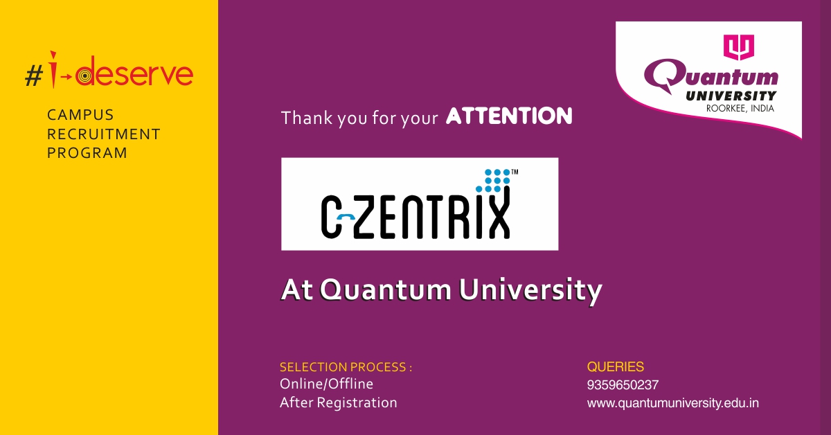 Placement Drive of C-Zentrix at Quantum University