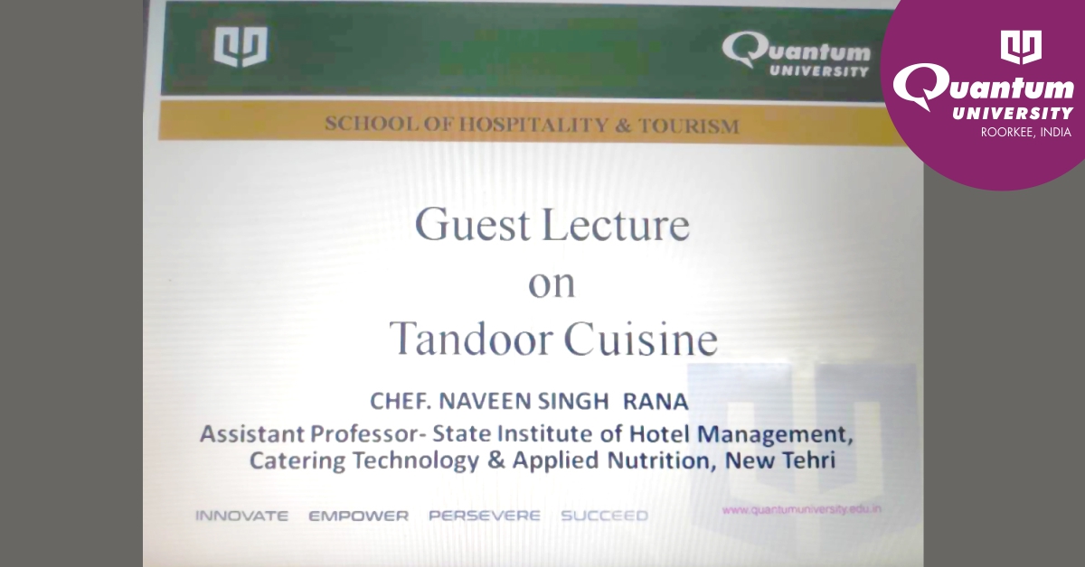 Guest lecture on Tandoor Cuisine