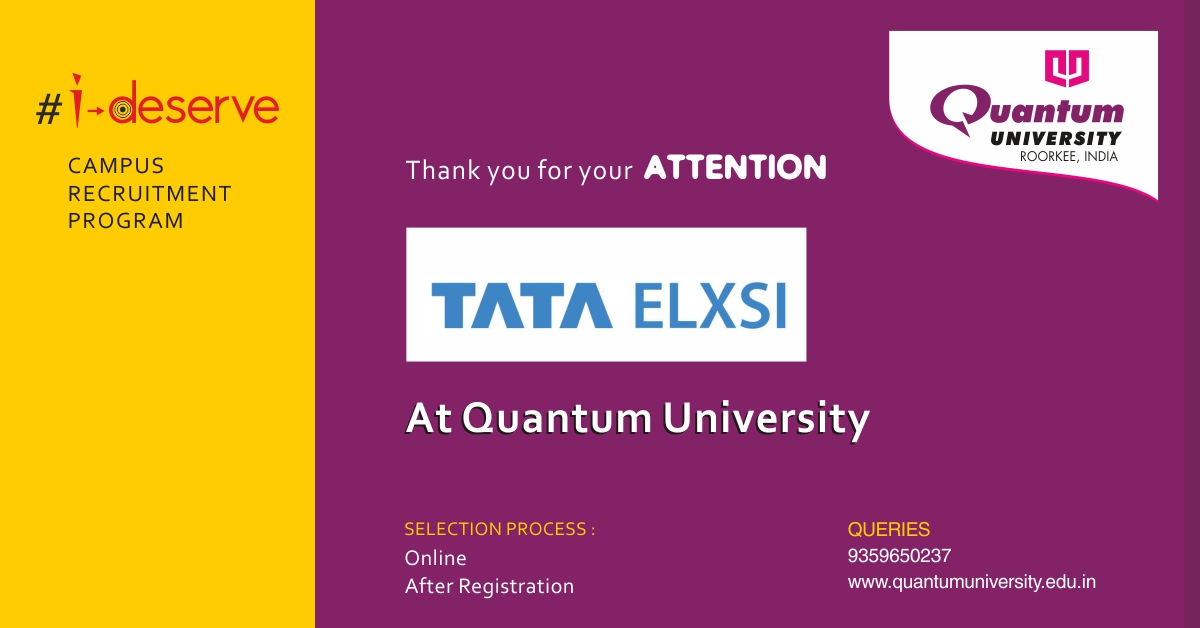 Placement Drive of Tata Elxsi at Quantum University