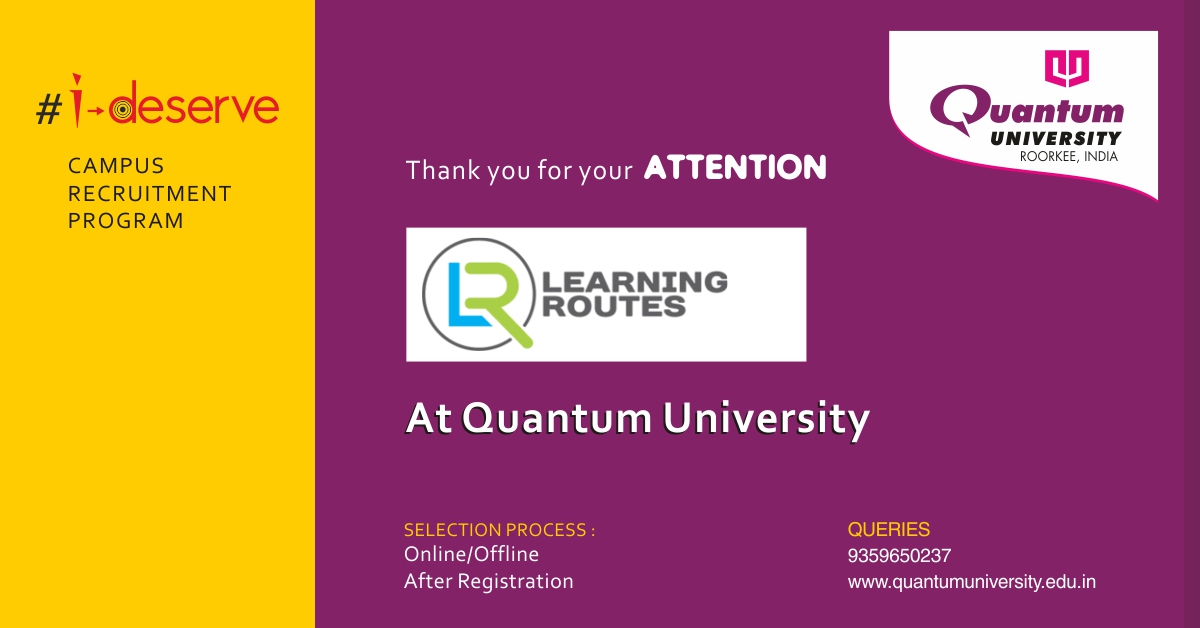 Placement Drive of Learning Routes at Quantum University