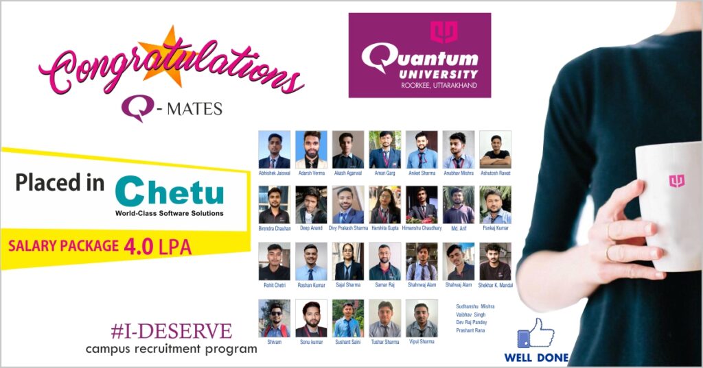 Congratulations!!! Q-Mates For Getting Placed At Chetu Inc. At 4 LPA ...